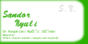 sandor nyuli business card